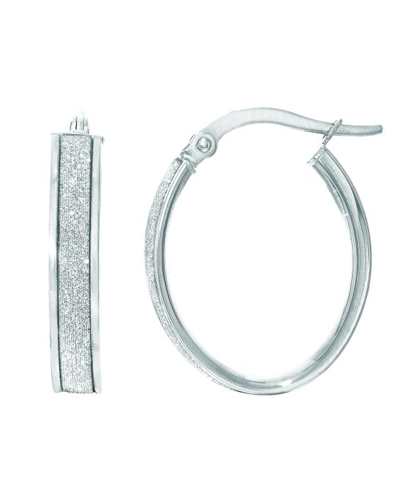 14K Gold Glitter Hoop Earring