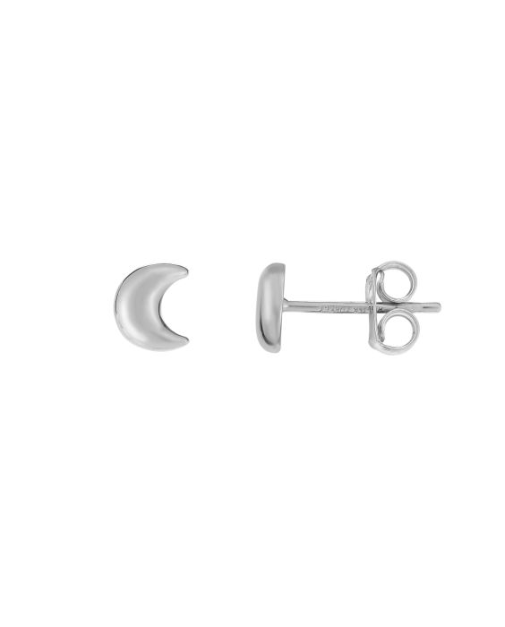 14K Gold Moon Stud Earring