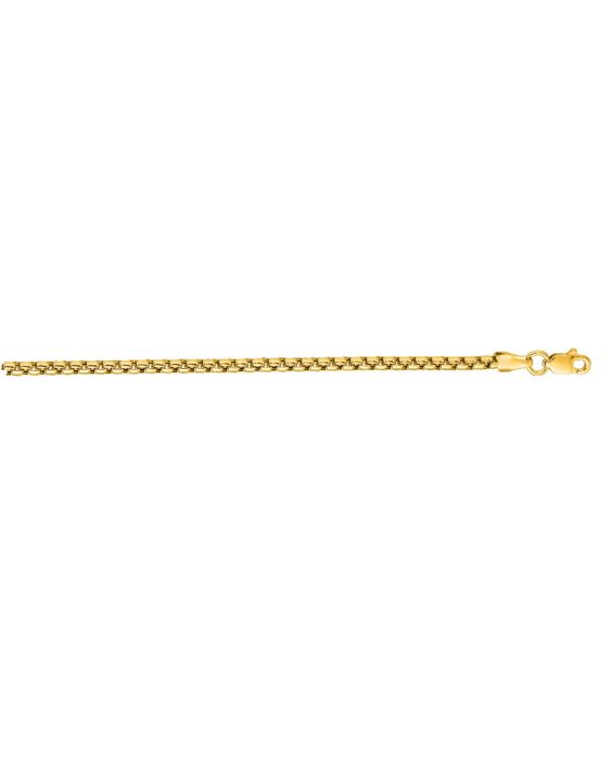 10K Gold 3.6mm Solid Round Box Chain 