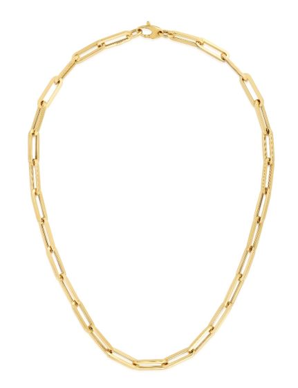 14K Gold 6.1mm Paperclip Chain 