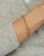 14K Oval Twist & Polished Link Bracelet