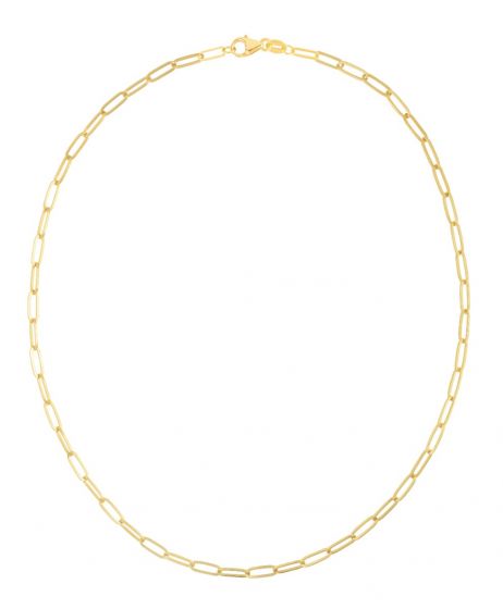 14K 3.5mm Paperclip Chain