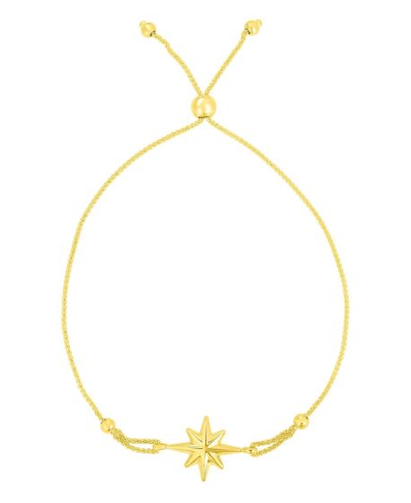 14K Gold North Star Bolo Bracelet