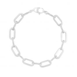 wc17088 14K 7mm Diamanté Paperclip Bracelet | Royal Chain Group