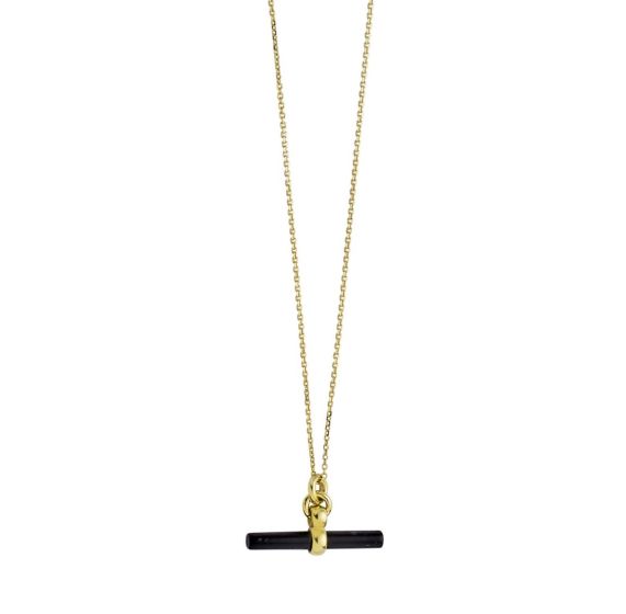 14k Gold T-Bar Necklace