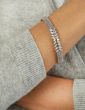 Silver, 18K & Diamond Prosecco Deco Wreath Bangle
