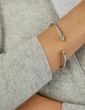 Silver & 18K Peridot Retro Italian Cable Bangle