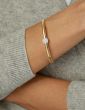 14K Diamond Square Tubogas Cuff