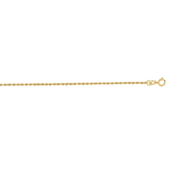 10K Gold 1.4mm Diamond Cut Solid Royal Rope Chain