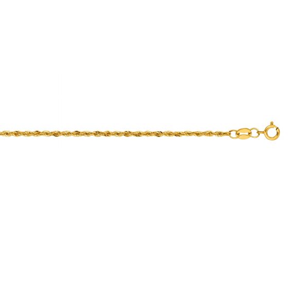 10K Gold 1.5mm Diamond Cut Lite Rope Chain 