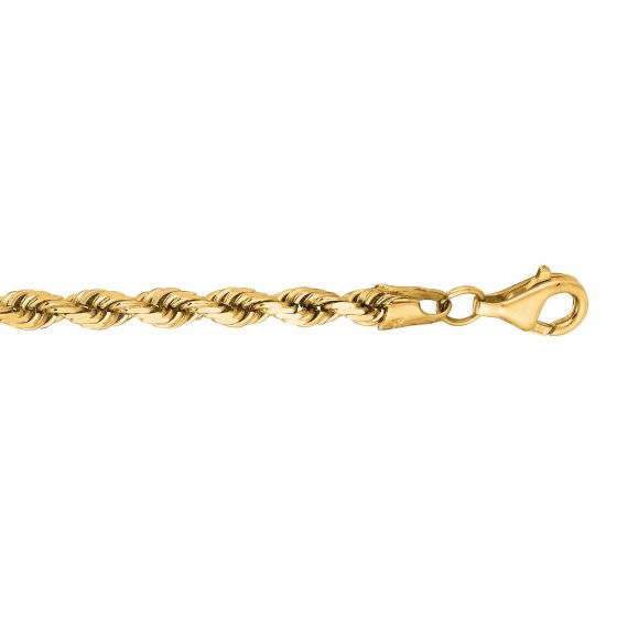 10K Gold 4.0mm Solid Diamond Cut Royal Rope Chain 