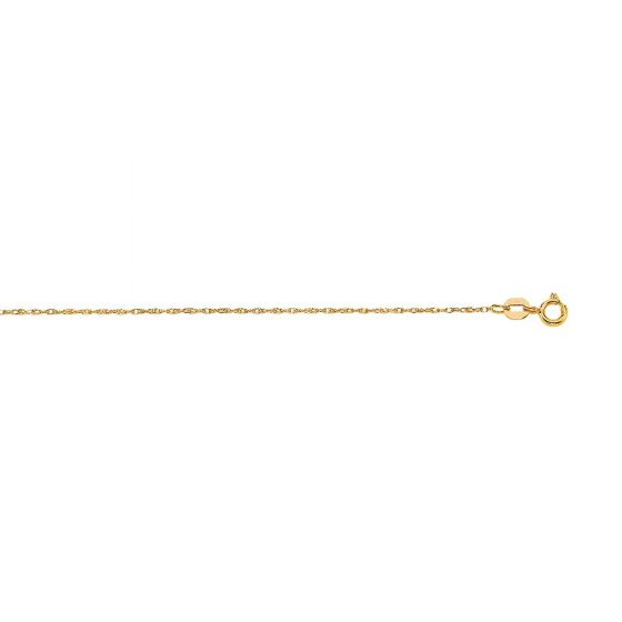 14K Gold .8mm Machine Rope Chain (Carded) 