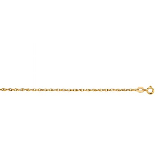 14K Gold 1.0mm Machine Rope Chain (Carded) 