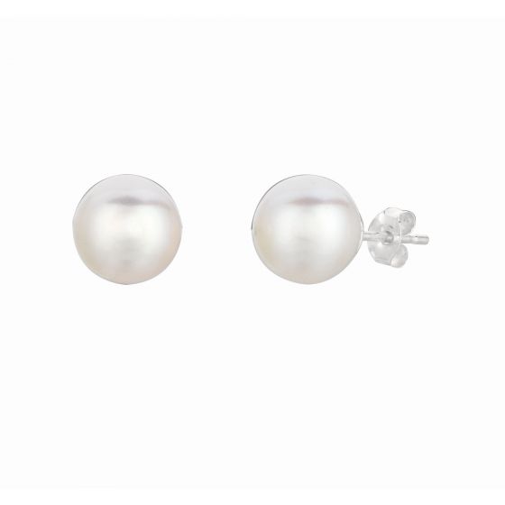Silver 8MM Freshwater Pearl Earring