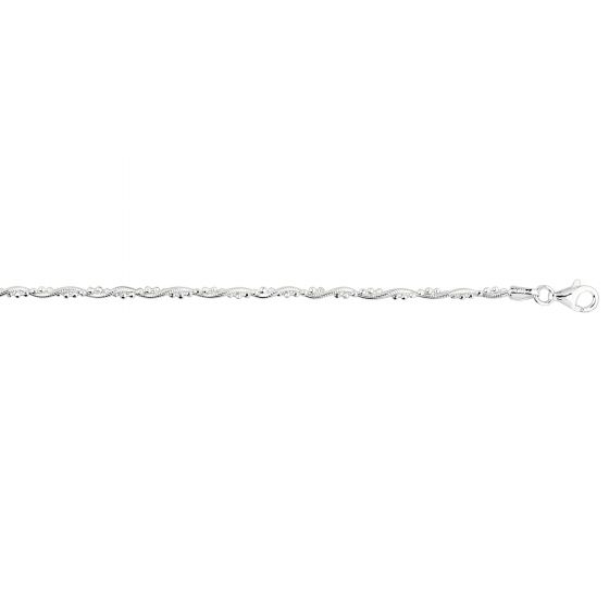 Silver Twisted Bead Anklet