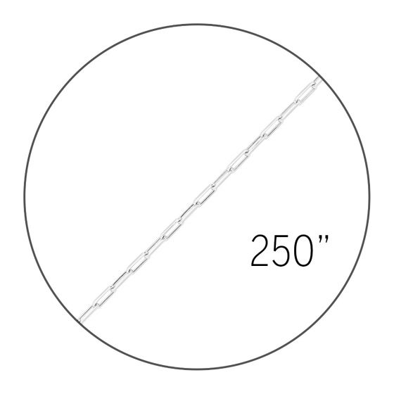 Silver 250" 2.5mm Diamond Cut Paperclip Spool Chain