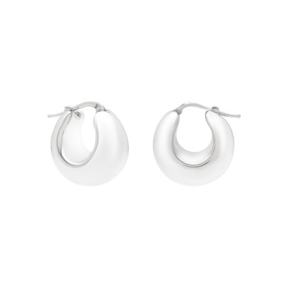 Silver Large Graduated Hoops
