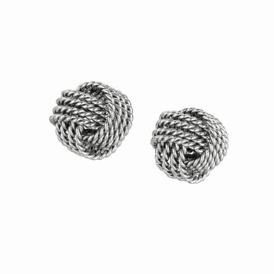 Silver Cable Love Knot Earring