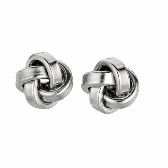 Silver Medium Polished Love Knot Earring