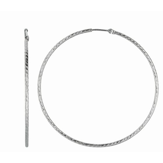 Silver 1.5x55mm Endless Hoop Earring