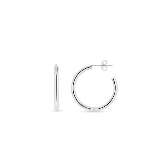 Silver 30mm Round Tube C Hoops