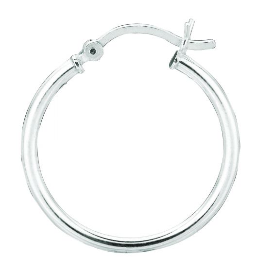 Silver 2x20mm Hoop Earring