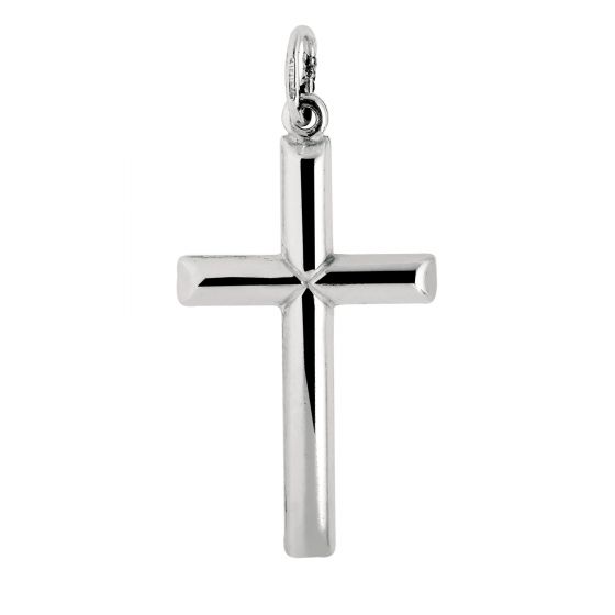 Silver Polished Cross Pendant 