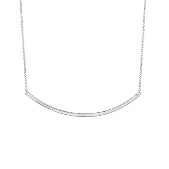 Silver Curved Thin Bar Necklace