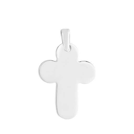 Silver Chunky Rounded Cross Pendant