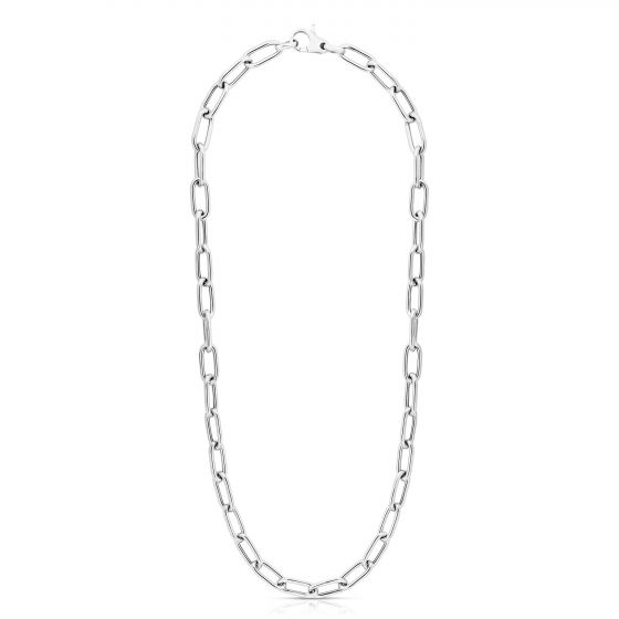 Silver Rounded Paperclip Link Chain 