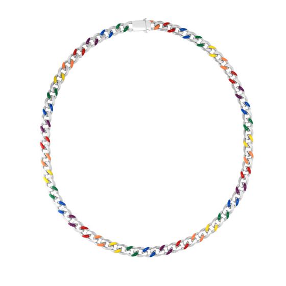 Silver Rainbow Miami Cuban Necklace