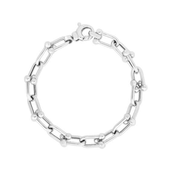 Silver Jax Link Bead Bracelet