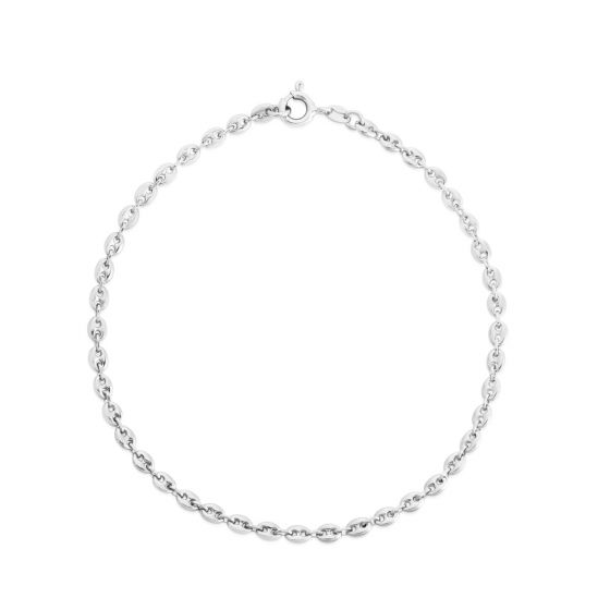 Silver Puffed Mariner Anklet