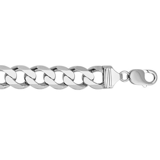 Silver 13.6mm Comfort Curb Chain 
