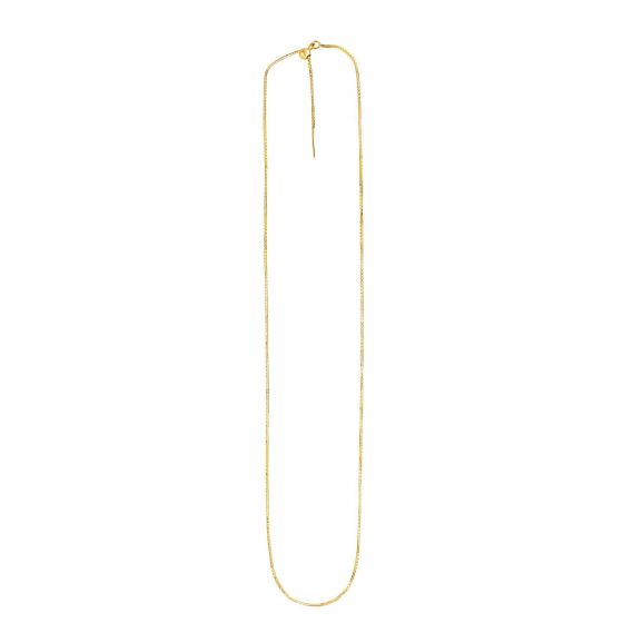 14K Gold .95mm Endless Adjustable Concave Box Chain 