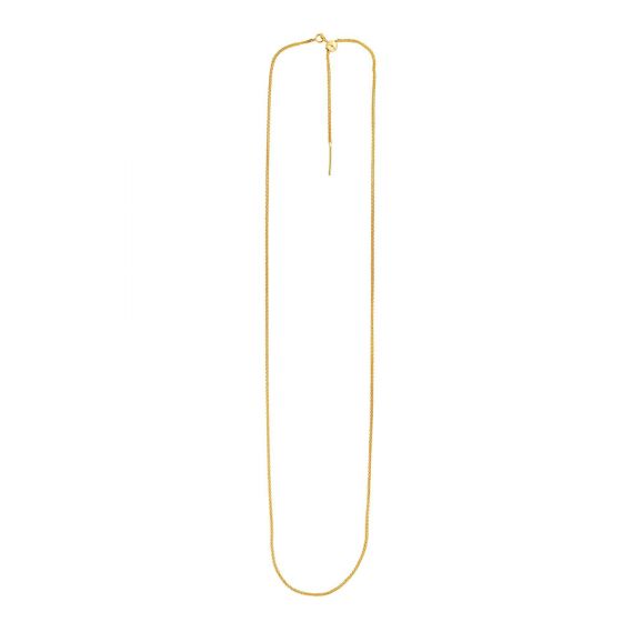 14K Gold 1.1mm Endless Adjustable Round Wheat Chain