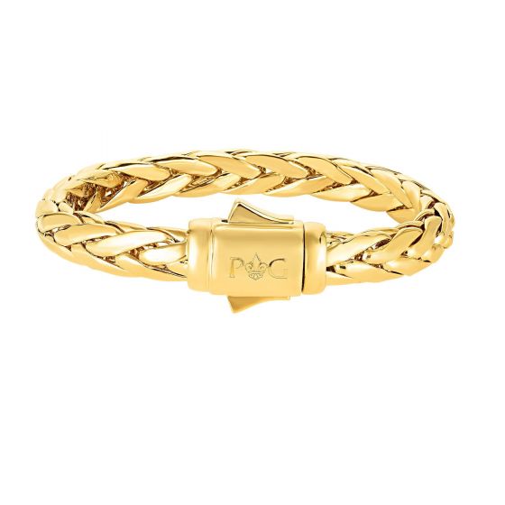 14K Gold Woven Bold Half Round Bracelet