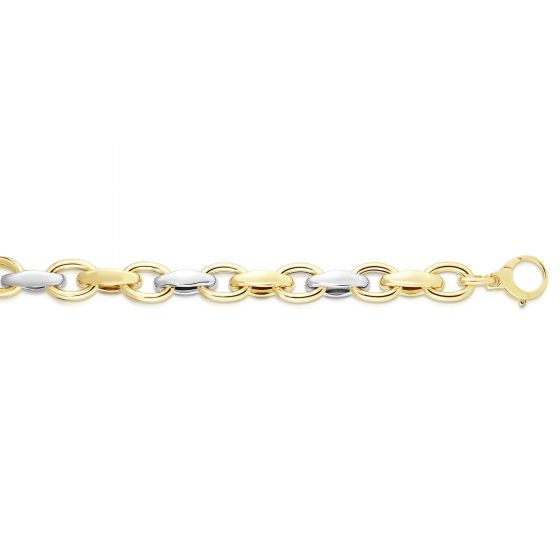 14K Two-tone Gold Alternating Three Plus One Heritage Link