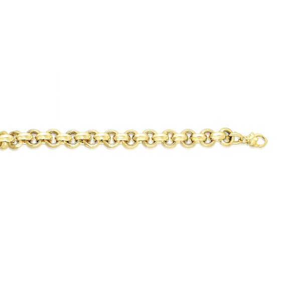 14K Gold Medium Fancy Rolo Heritage Link Bracelet