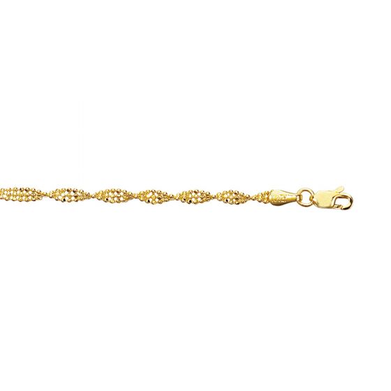 14K Gold Twisted Bead Bracelet 