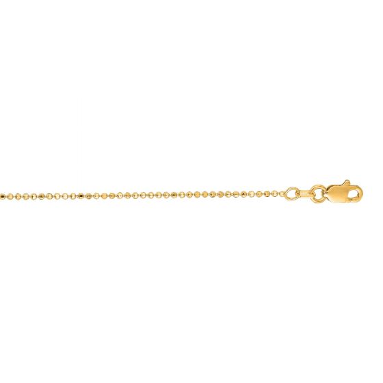 14K Gold 1.1mm Diamond Cut Bead Chain