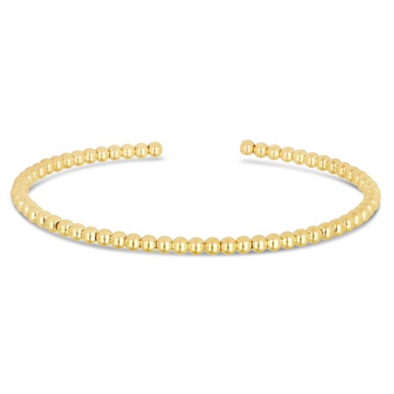 14K Gold 3mm Bead Cuff