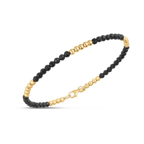 14K Onyx Pallina Bead Bracelet