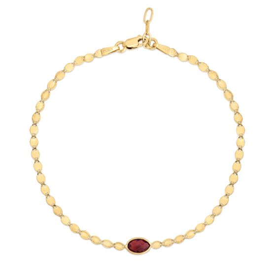 14K Garnet Mirrored Chain