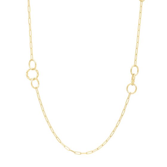 14K Twisted Link Paperclip Necklace