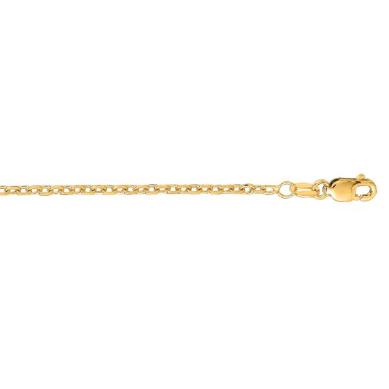 14K Gold 1.9mm Diamond Cut Cable Chain