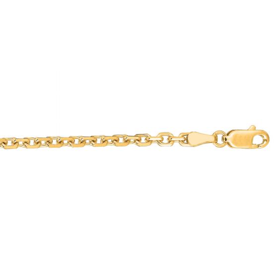 14K Gold 3.1mm Diamond Cut Cable Chain 