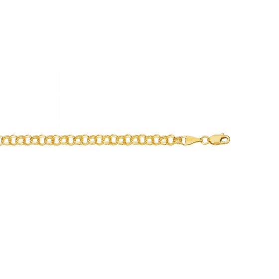 14K Gold Small Double Link Charm Bracelet