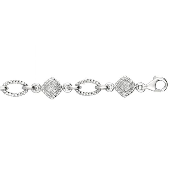 Silver Rope .25ct Diamond Bracelet