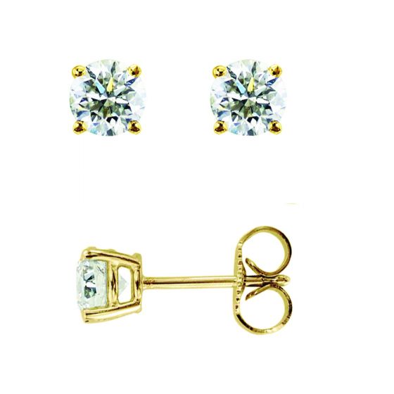 14K Gold .10ct J-K/I1-I2 Round Diamond Stud Earring